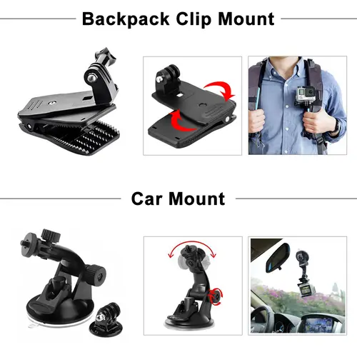 ORBMART for GoPro Accessories Set for Go Pro Hero 13 12 11 10 9 8 7 6 5 4 Black Mount for DJI Insta360 for Sjcam Action Camera - Image 6