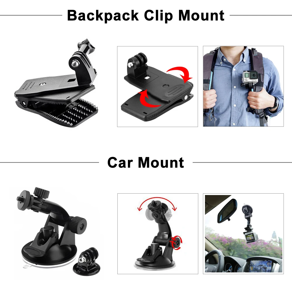 ORBMART for GoPro Accessories Set for Go Pro Hero 9 8 7 6 5 4 Black Mount for Yi 4k Mijia Case for Sjcam Action Camera