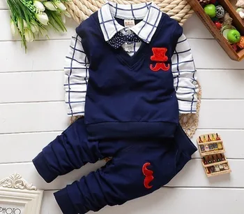 

2018 Autumn New Korean Children's Clothing Boy Cotton Long-sleeved Children's Suit Small Children's Casual Two-piece