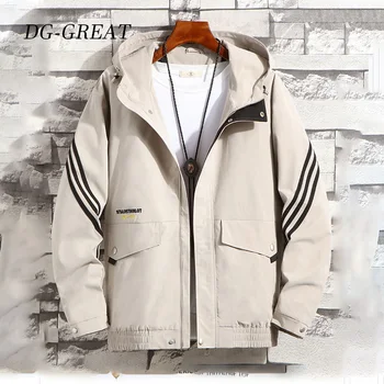 

New Bomber Hooded Jacket Men Casual Slim Patchwork Windbreaker Jacket Male Outwear Zipper Spring Autumn Clothing Hot Overwear