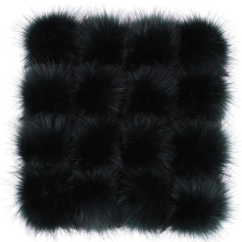 1pc/2pcs False Hairball Hat Ball Pompom 10/12/15cm Handmade Fake Fox Fur Ball Pom Pom Rubber Band Snap Button Knit Accessories 
