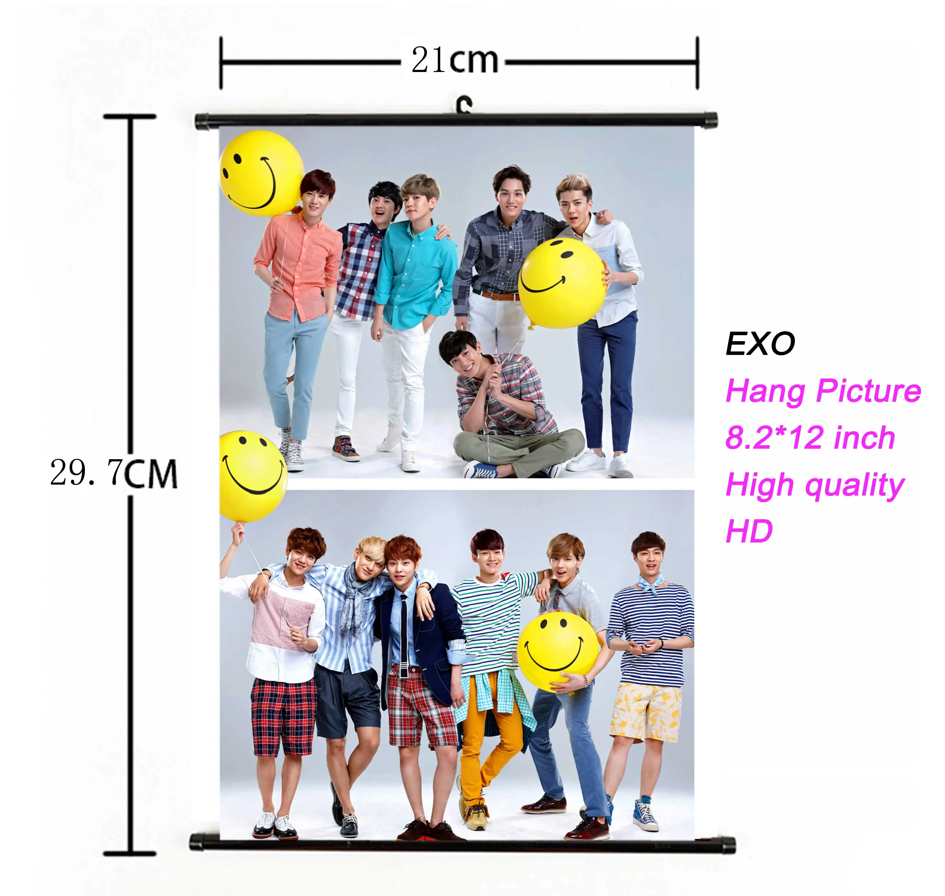 43 K-pop EXO альбом Висячие картины фото плакат Kpop EXO Висячие Плакаты для фанатов Коллекция подарков ткань 21*30 см Высокое качество - Цвет: 43