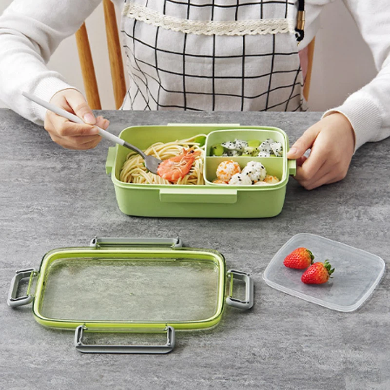 Leak-Proof Food Container For Kids Lunch Box 1PC Bento Box Portable Independent High Quality Microwave Lattice Bento Lunch Box