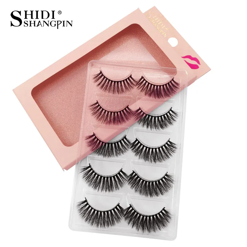 G904A SHIDISHANGPIN makeup false eylashes extension 1 box 3d mink fake lashes 5 pairs lashes mink eyelashes natrual make up maquiagem - Цвет: G904A