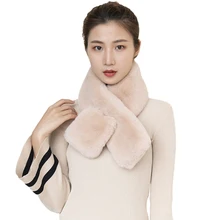Sparsil женский зимний шарф с имитацией кролика, Осенний воротник из искусственного меха, модный утолщенный шейный платок, шарфы для женщин