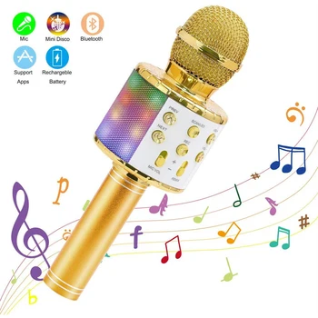 

Bluetooth Karaoke Microphone Wireless Microphone Professiona Speaker Handheld Microfone Player Singing Recorder Mic New