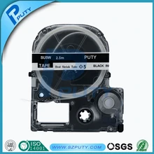 SU5W термоусадочная трубка этикетка лента для KJ/E 5 мм черный на белых лентах совместима с KingJim/Epson принтер этикеток LW300