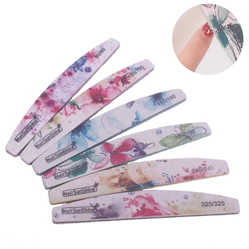 

1Pcs Flower Print Nail File Sanding Nail remover Block Buffing Polish Sandpaper Nail File UV Gel Polish Professional Tools tslm