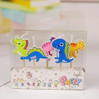 

5 pcs/set Hot sale lovely cake candles dinosaur cake decorations candles for baby shower kids birthday party supplies gift