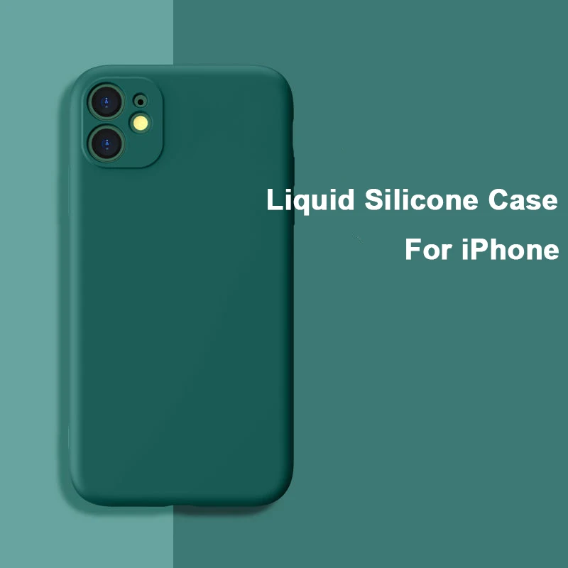 

Original Liquid Silicone Phone Case For iPhone 11 Pro Max XS XR X 7 8 6 6S Plus TPU Soft Camera Lens Protection With Logo