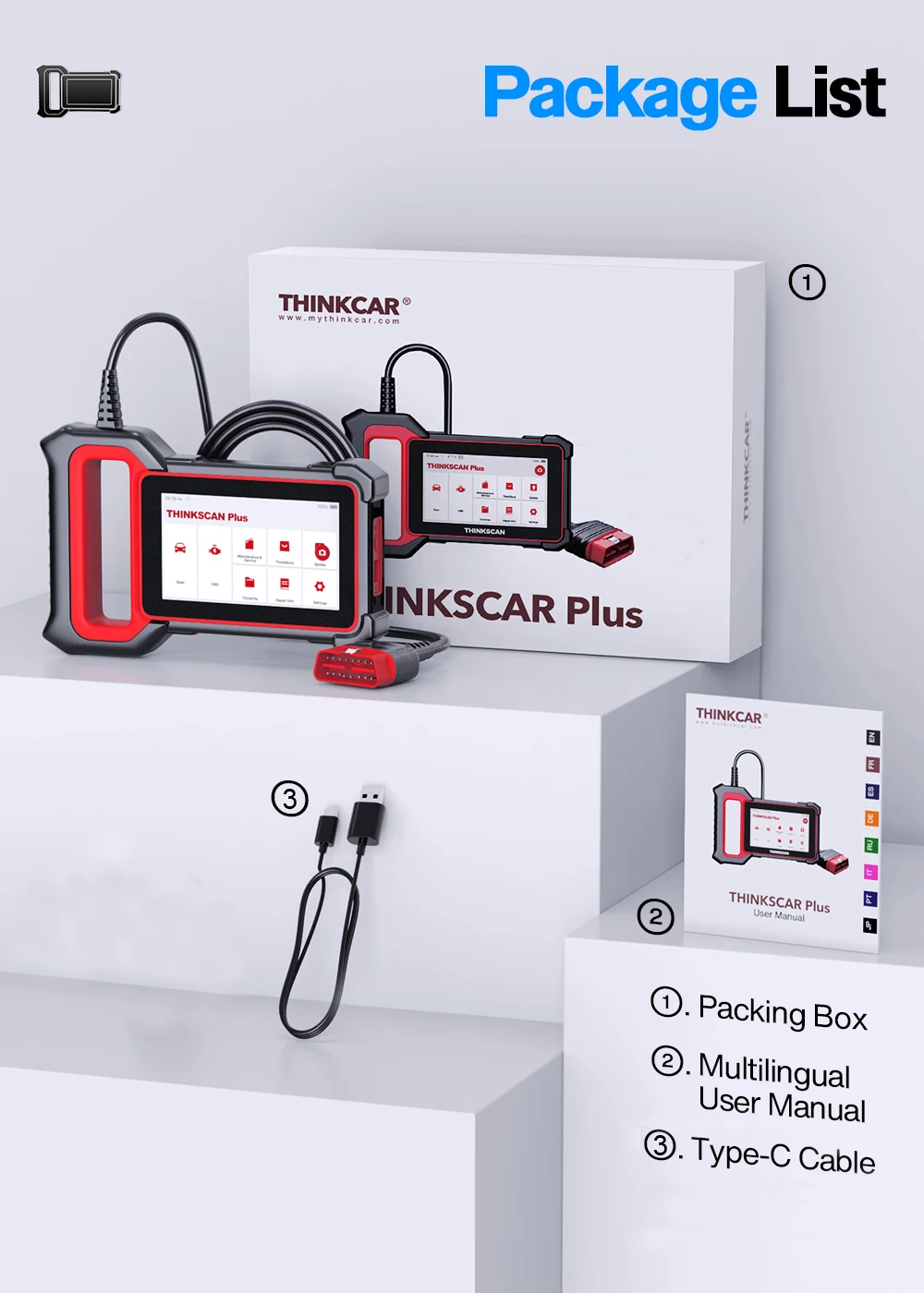 car battery charger price THINKCAR Thinkscan Plus S7 OBD2 Diagnostic Scanner Multi Systems Scan Tool 5 Reset OBDII Code Reader OBD 2 Automotive Scanner car inspection equipment for sale Code Readers & Scanning Tools