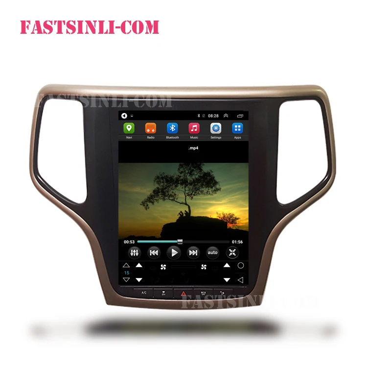 Автомобильный GPS навигатор в стиле Тесла на Android для JEEP Grand Cherokee 2014 2018 золотой и