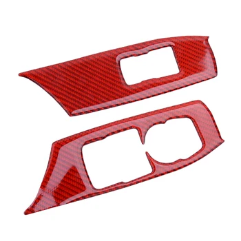 

2pcs Red Carbon Fiber Window Lift Master Switch Cover Sticker fit for Chevrolet Camaro 2016 2017 2018 2019 2020