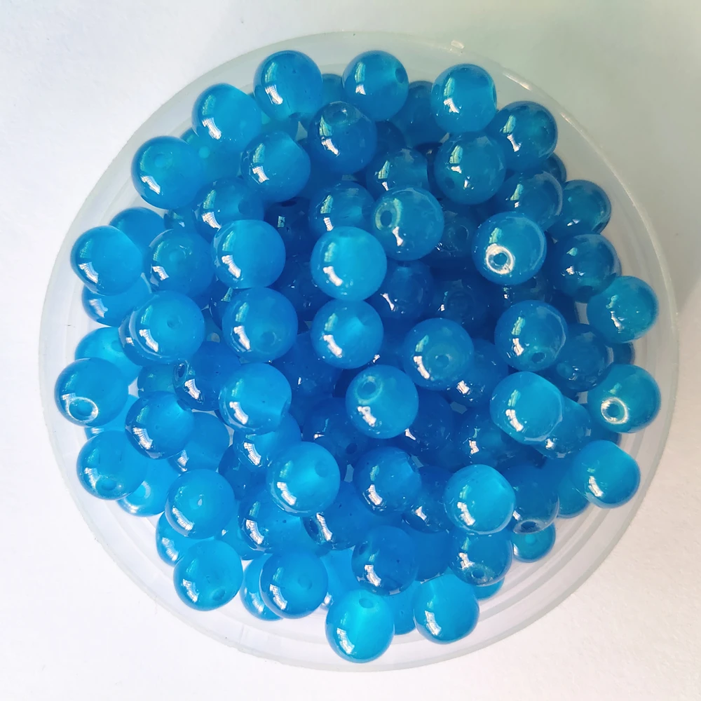 Siam Sapphire Round Natural Beads Jade Material Glass Loose Stone For DIY Bracelet Necklace Jewelry Making 4 6 8 10 12mm stone beads