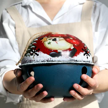 

Cartoon Christmas Jingle Bells Santa Paint Bell Christmas Tree Hanging Ornaments Cascabeles Manualidades Christmas Bells Pendant