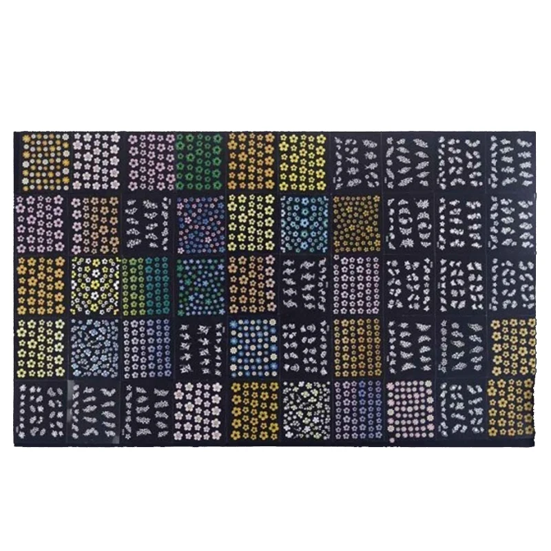 50 Sheet 3D Mix Color Floral Design Nail Art Stickers Decals Manicure Beautiful Fashion Accessories Decoration Cosmetic