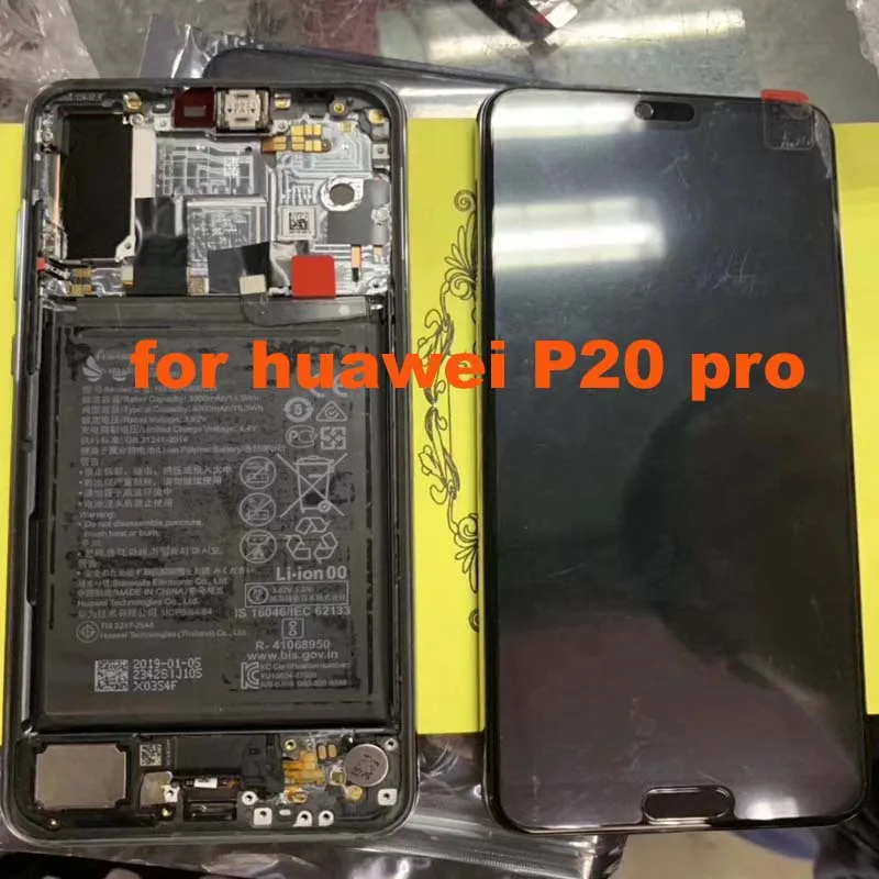 

6.1''100% test for huawei P20 Pro CLT-AL01 LCD Display with touch screen digitizer Assembly replacement parts Original LCD Frame