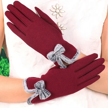 

New Women Ladies Winter Warm Thick Soft Cashmere Touch Screen Fleece Gloves for Outdoor Activties Fleece Female Fashion Gloves