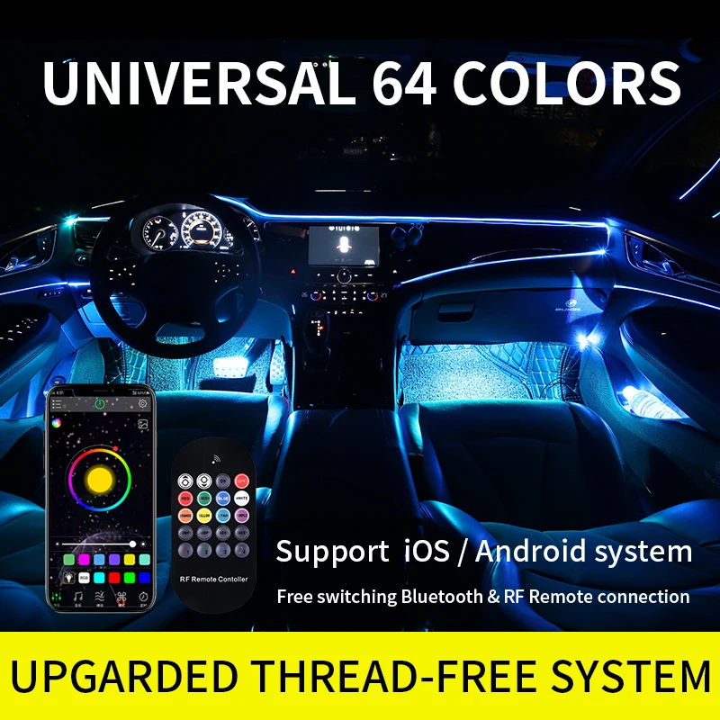 Светодиодная подсветсветильник для салона автомобиля декоративный Rgb
