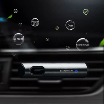 

Car Air Ionizer Purifier Car Air Vent Outlet Freshener with USB Cable for Home H8WE