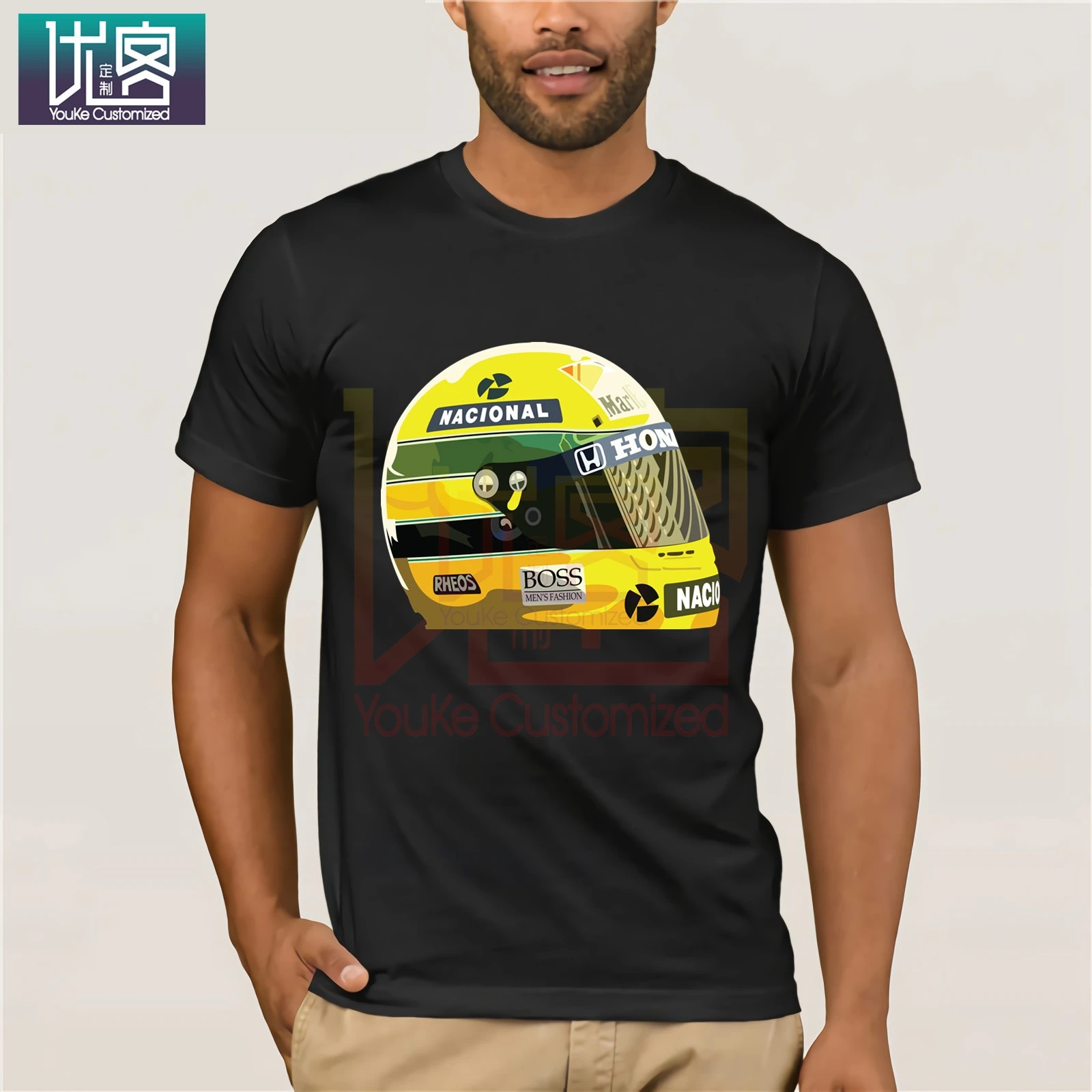 Ayrton Senna/футболки с рисунком шлемов Уникальные повседневные футболки короткими