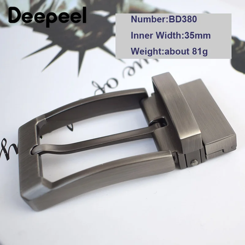Deepeel 1pc 35/40mm Mens Solid Belt Buckles Spin Clip Clasp Head Male Hardware DIY Accessories Brushed Metal Belts Pin Buckle