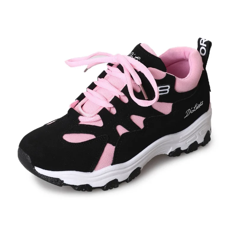 Весенняя женская обувь; Новинка года; модные белые и черные женские Сникеры на платформе; повседневная обувь; Harajuku Basket Femme tenis feminino