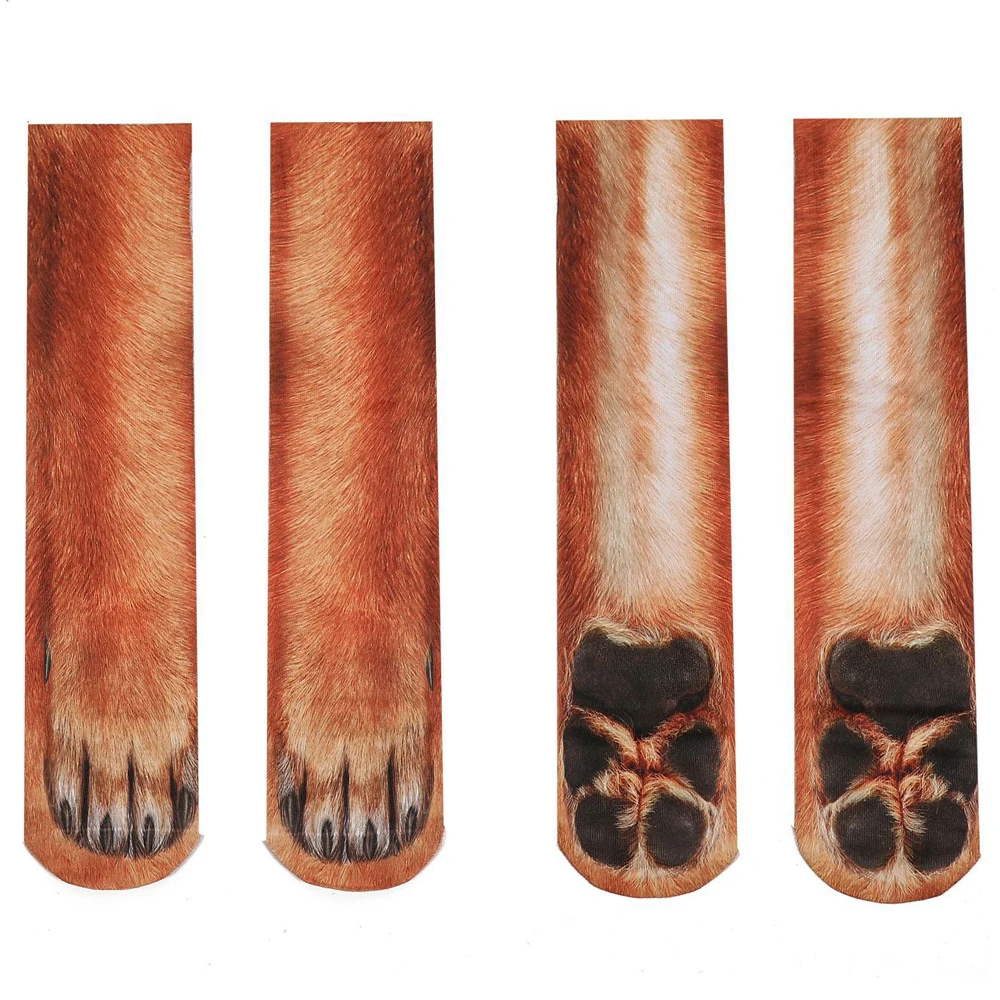 Unisex Adult Child 3D Print Animal Paw Socks Creative Funny Cat Dog Dinosaur Tiger Paw Socks for Boys Girls Casual