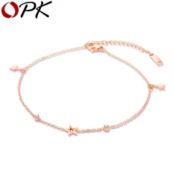 

Brand Trendy Anklet For Women Girls Stars Design Circle Cubic Style Charm Chain Anklet Bracelet Barefoot Party Beach Jewelry tif