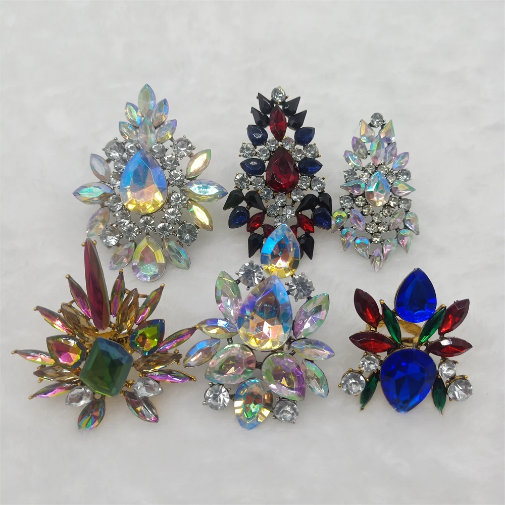 Wholesale 12 Pcs/Lots Mixed Styles Adjustable Crystal Ring for Women Girls Party Wedding Jewelry Fashion Luxury Resizable Rings