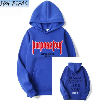 

Justin Bieber Poster Hip Hop sweat homme Hoodie Hooded Man Letters Justin Bieber Purpose Tour Streetwear Gray Black Pink Hoodies