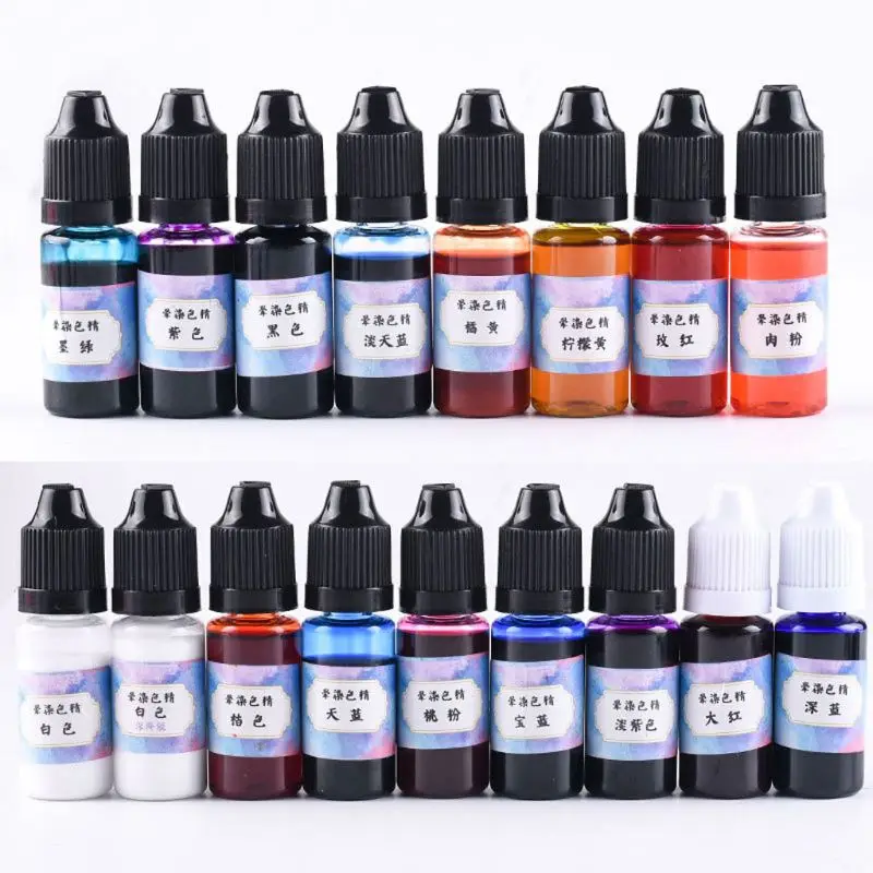 17 Colors 10ML Art Ink Natural Resin Pigment Kit Liquid Colorant Dye Diffusion UV Epoxy Jewelry Making | Украшения и аксессуары