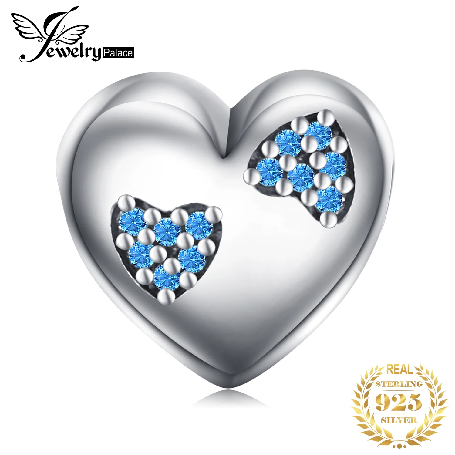 

JewelryPalace Heart in Heart 925 Sterling Silver Bead Charms Silver 925 Original For Bracelet Silver 925 original Jewelry Making