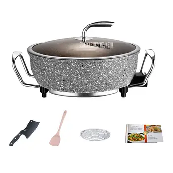 

Uncoated Non-stick Pan Multi-function Electric Cooker Household Pot Rice Stone Pot Electric Hot Pot 220V 1500W A8