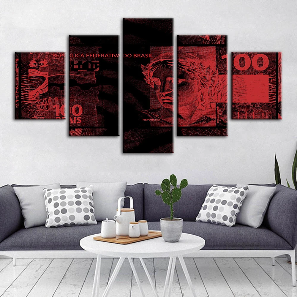 Canvas HD Printed American Dollar Painting Red Wall Art Poster Home