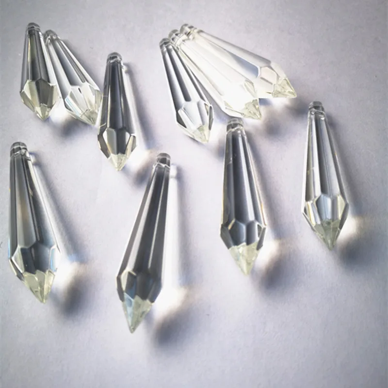 Top Quality 10pcs 63MM Clear Chandelier K9 Crystal Glass Lamp Prisms(Free Ring) For Candelabra Ceiling Lights Wedding Decoration