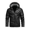 Maxulla Winter Men's Leather Jacket Mens Fleece Motorcycle Hooded Jackets Casual Outwear Thermal Leather Jackets Men Clothing ► Photo 2/6