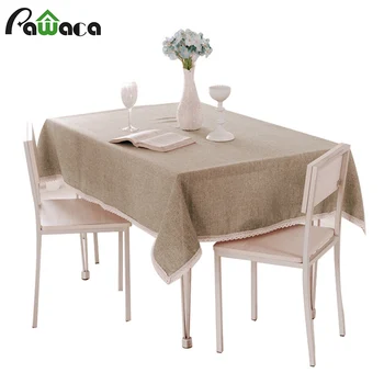 

Oil-Proof Imitation linen Tablecloth Solid Color Tablecloth Polyester Fabric Table Cover Pastoral Style Home Table Decoration