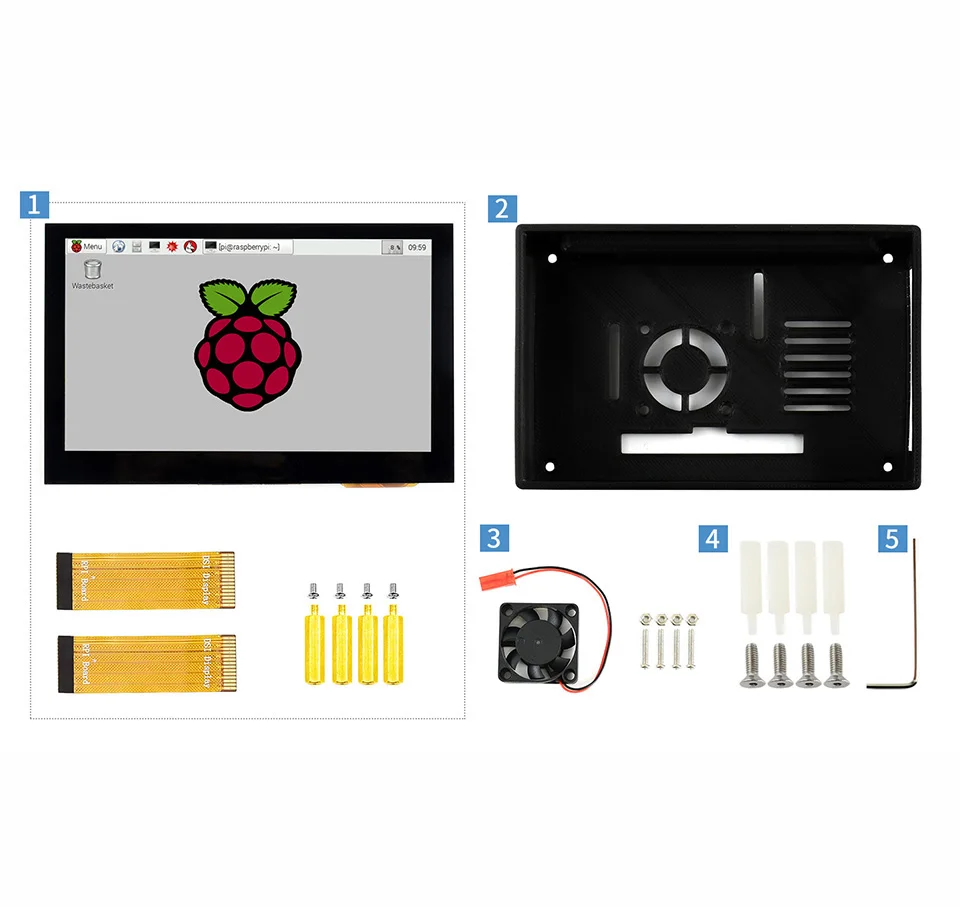 Waveshare DSI  LCD ̽ ,   4B, 3B +, 3B, 800  480  ġ ũ, 4.3 ġ