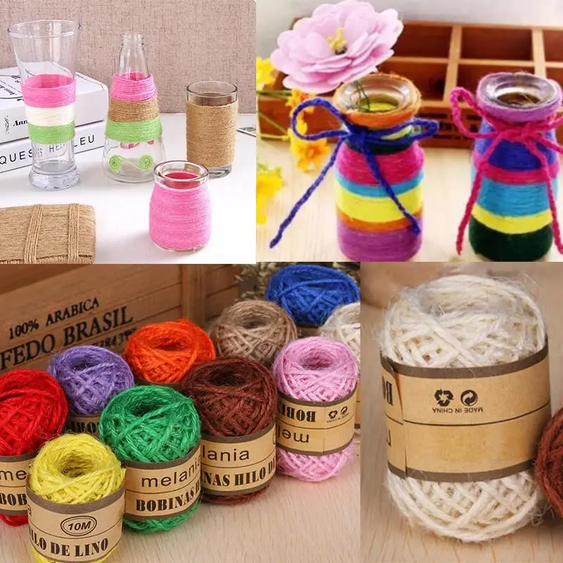 10 м/рулон пеньковый шпагат ремесло изготовление натурального мешковины