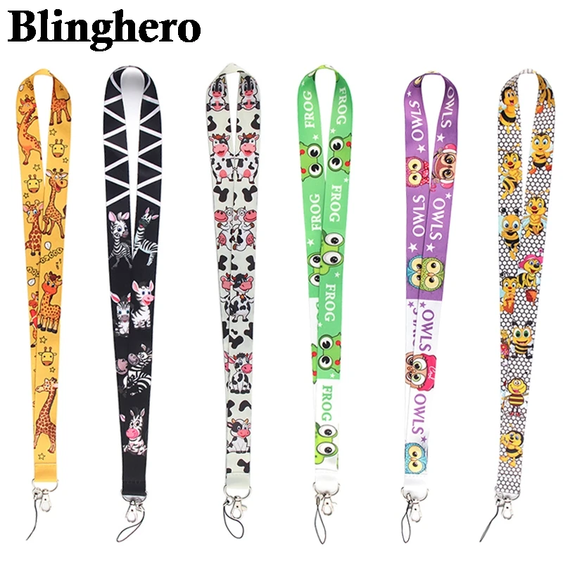 

Giraffe Bee Owls Animal Lanyard Neck Strap for key ID Card Cellphone Straps Badge Holder Hanging Rope Neckband Accessories 1pcs