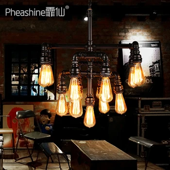 

Loft retro restaurant bar iron lighting American industrial living room market bar iron lighting