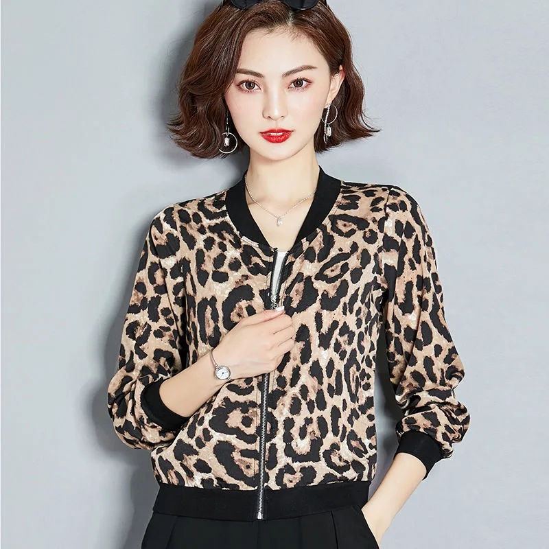 Women Jacket Leopard Print Big Size | Womens Animal Print Bomber Jacket -  Print Women - Aliexpress
