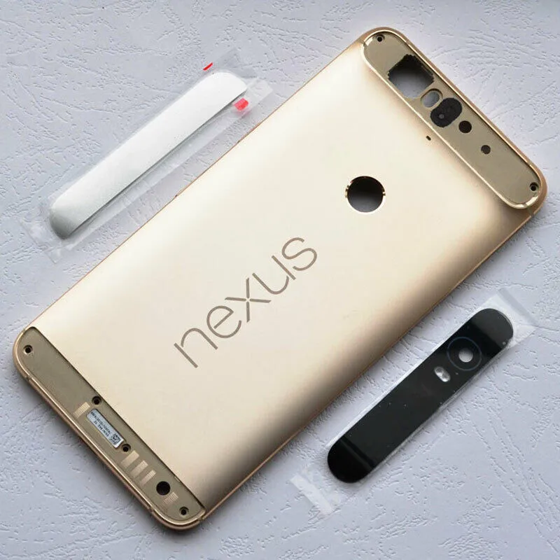 Для huawei Google Nexus 6P металлическая батарея задняя крышка корпус+ Верхняя Нижняя крышка чехол+ боковые пуговицы+ объектив камеры+ логотип