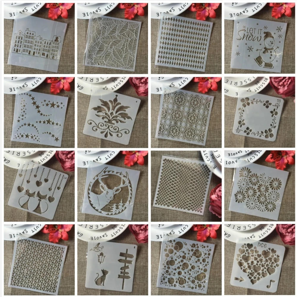 2019 год лидер продаж 5*5 дюймов DIY Многослойные трафареты настенная живопись