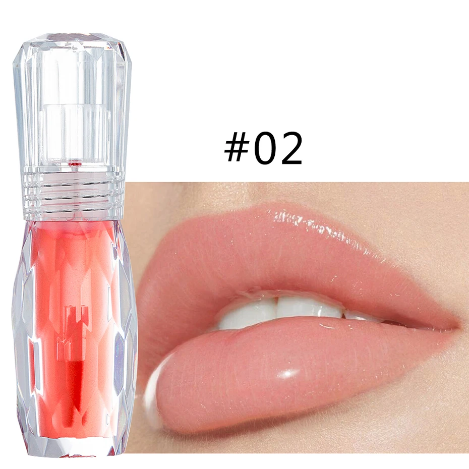 HANDAIYAN Moisturizer Plumper Lip Gloss Crystal Sexy Big Lip Pump Transparent Waterproof Lip Tint Lipgloss Vivid Colorful Makeup