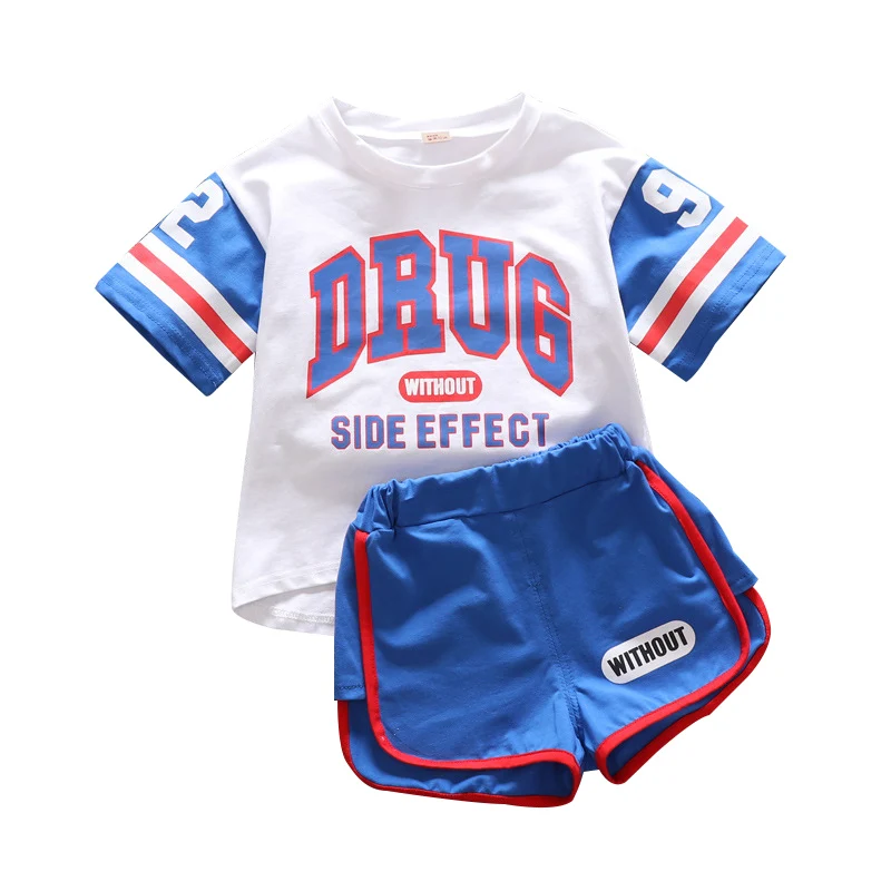 

Baby Kids Girls Tops Letter Print T-shirt+ Shorts Sports Suit 2Pcs/set Summer Outfit Summer Kid Girl Clothes Set 1-5T