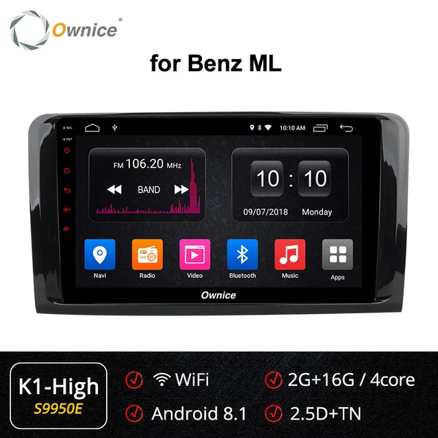 S9950 K1-High Ownice DSP carplay Android 9,0 автомобильный dvd-плеер Vaneo gps радио 4G для Mercedes Benz W209 W203 W168 M ML W163 W463 Viano W639 Vito - Цвет: S9950 K1-High