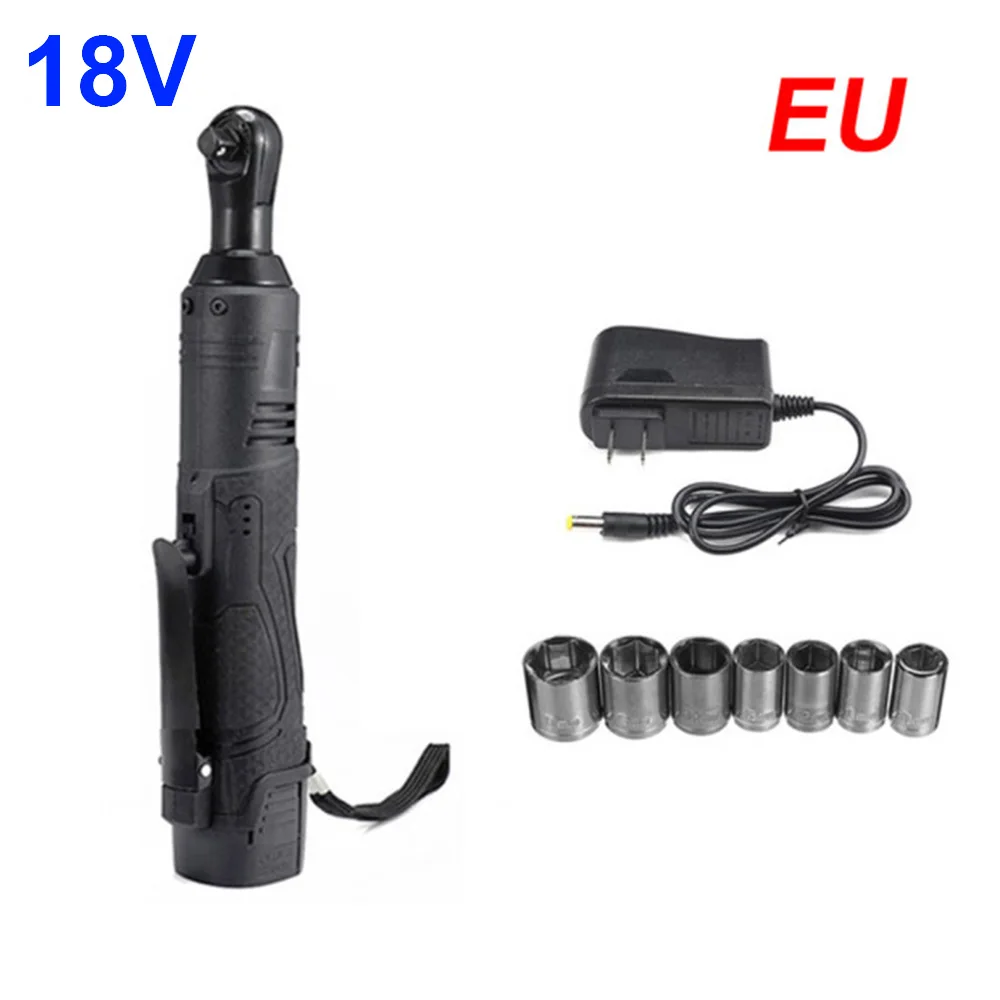 

18V 65nm 300 rpm Lithium Ion Battery Wireless Electric Rechargeable Ratchet Wrench With Sockets Tools Power