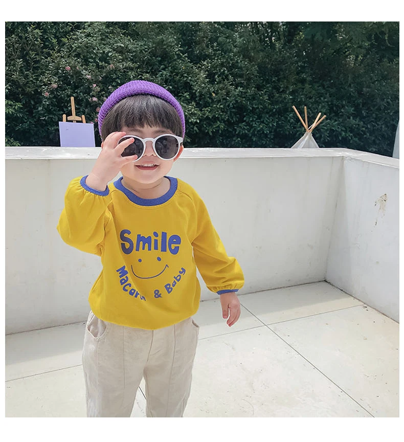 Dolmidol/ г. Толстовки с капюшоном с надписью «HOTHOT Smile» для мальчиков и девочек, модный детский хлопковый свитер в Корейском стиле рукав реглан